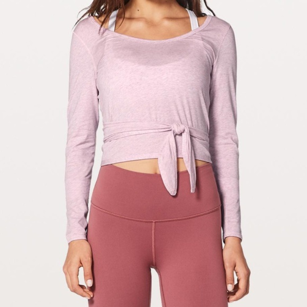 lululemon athletica Light pink Long Sleeve Crop Top